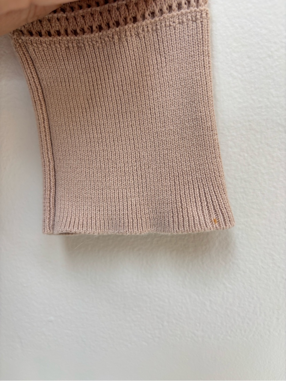 Varley Cameron Knit Cardigan Sweater Full Zip Cotton Moonlight Beige Large - Picture 14 of 14